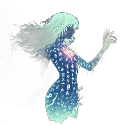 dress, creature, hair, robot transparent PNG cut-out