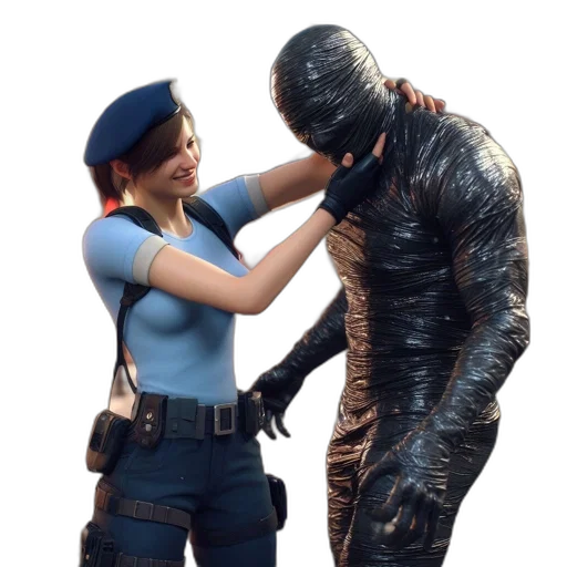 jacket, mask, weapon, concept art transparent PNG cut-out