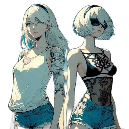 dress, concept art, comic book art, cyberpunk transparent PNG cut-out