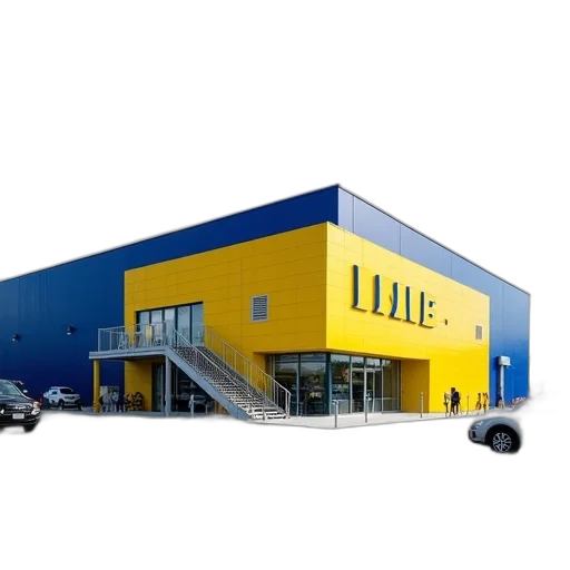 building, car, 3d render, modern transparent PNG cut-out