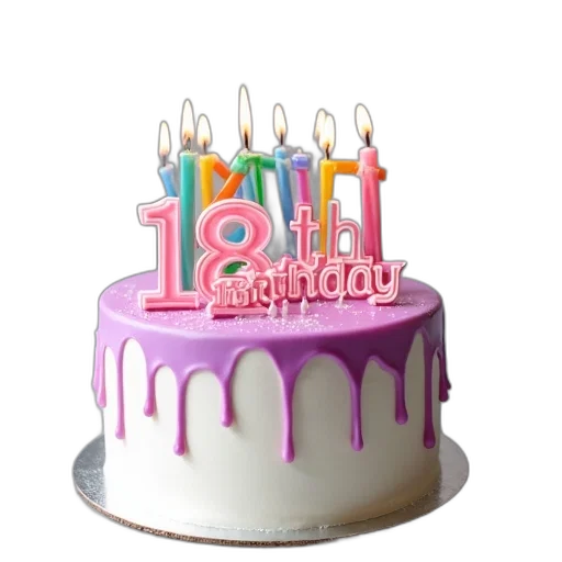 3d render, birthday, cake, white transparent PNG cut-out