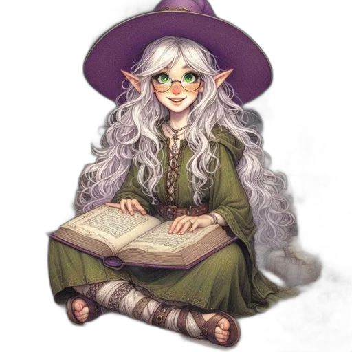 staff, hat, dragon, fantasy art transparent PNG cut-out