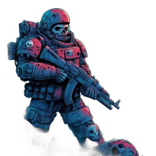 robot, weapon, concept art, 3d render transparent PNG cut-out