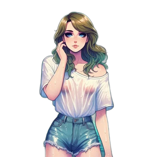 dress, staff, face, creature transparent PNG cut-out
