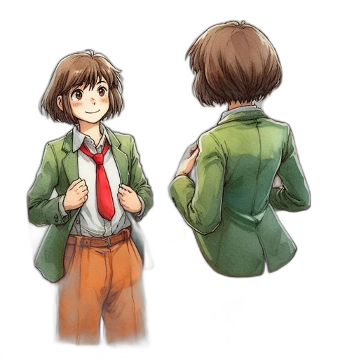 jacket, creature, staff, weapon transparent PNG cut-out