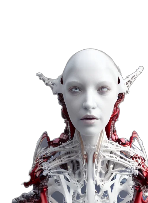 robot, creature, face, 3d render transparent PNG cut-out