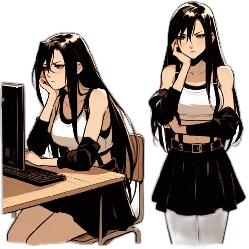 concept art, anime, cyberpunk, pixel art transparent PNG cut-out