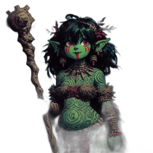 staff, creature, fantasy art, concept art transparent PNG cut-out