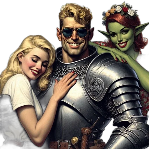 fantasy art, concept art, comic book art, photorealistic transparent PNG cut-out