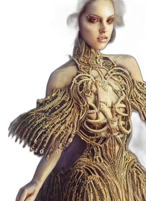 dress, jewelry, creature, fantasy art transparent PNG cut-out