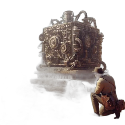 crown, robot, mask, weapon transparent PNG cut-out