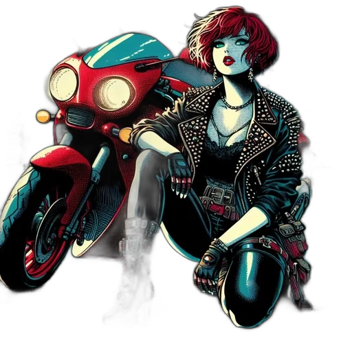 jacket, comic book art, concept art, cyberpunk transparent PNG cut-out