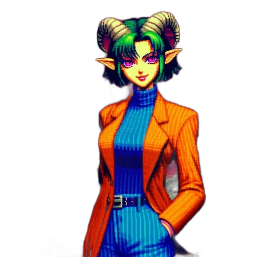 staff, jacket, dress, pixel art transparent PNG cut-out