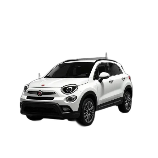car, 3d render, white, fiat transparent PNG cut-out