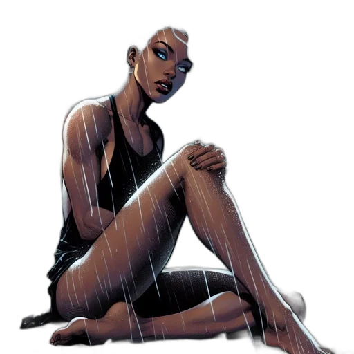 comic book art, concept art, cyberpunk, cartoon transparent PNG cut-out