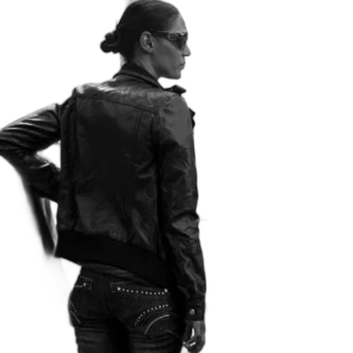 jacket, concept art, cyberpunk, black-and-white transparent PNG cut-out