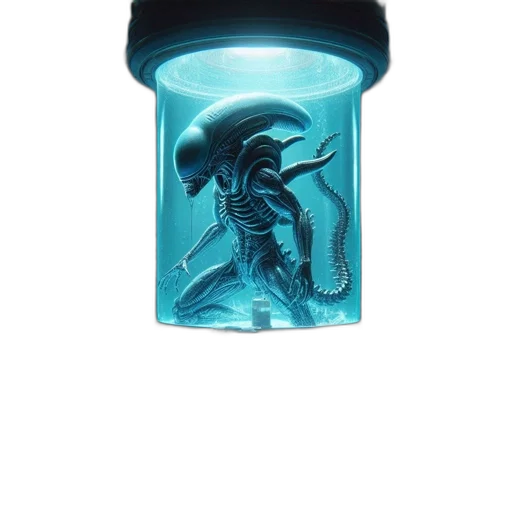 bottle, creature, vaporwave, 3d render transparent PNG cut-out