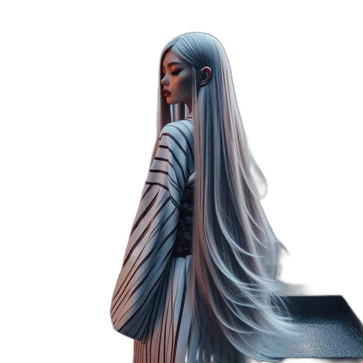 hair, dress, sword, creature transparent PNG cut-out