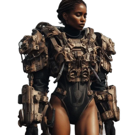 robot, jacket, weapon, concept art transparent PNG cut-out