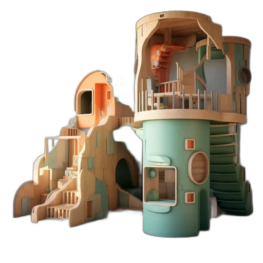 building, furniture, robot, 3d render transparent PNG cut-out