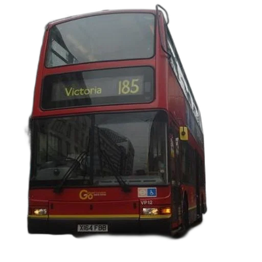 red, double-decker, bus, route transparent PNG cut-out