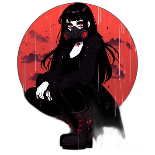 mask, jacket, anime, concept art transparent PNG cut-out