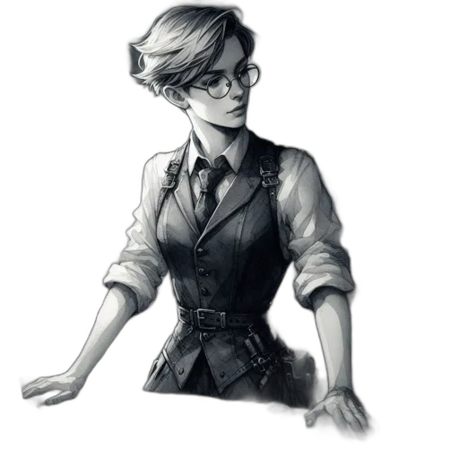 staff, jacket, dress, face transparent PNG cut-out