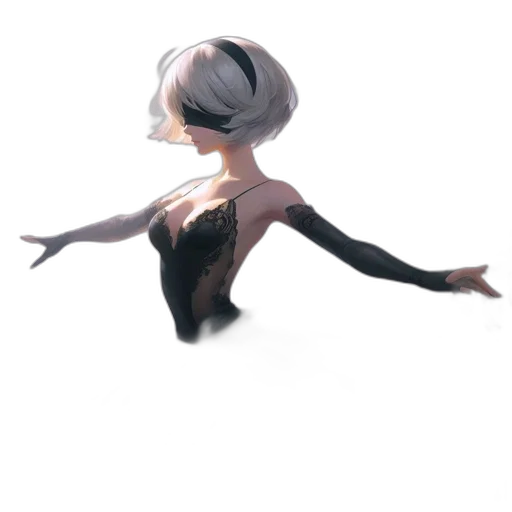 dress, creature, crown, staff transparent PNG cut-out