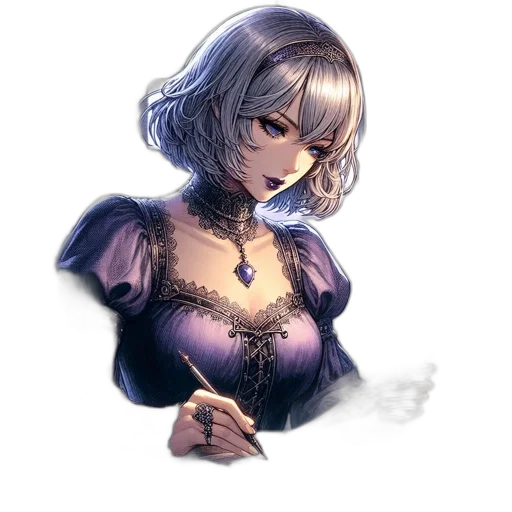 dress, jewelry, staff, crown transparent PNG cut-out
