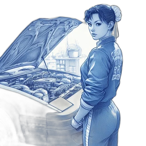 jacket, car, robot, comic book art transparent PNG cut-out