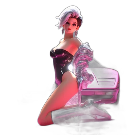 dress, robot, concept art, 3d render transparent PNG cut-out