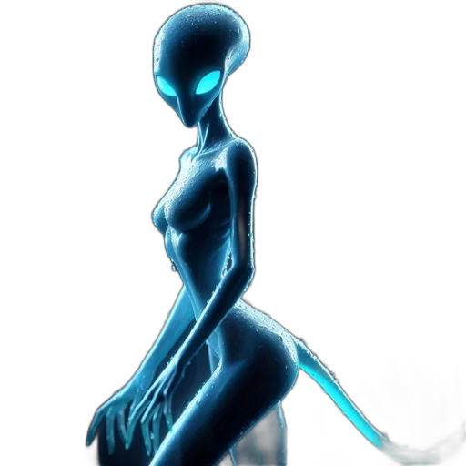 robot, dress, creature, staff transparent PNG cut-out