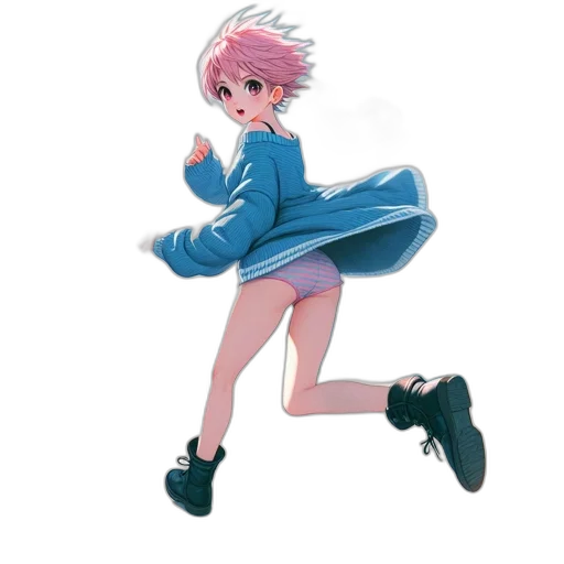 dress, jacket, staff, creature transparent PNG cut-out