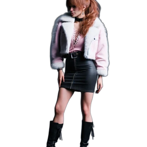 jacket, concept art, vaporwave, 3d render transparent PNG cut-out