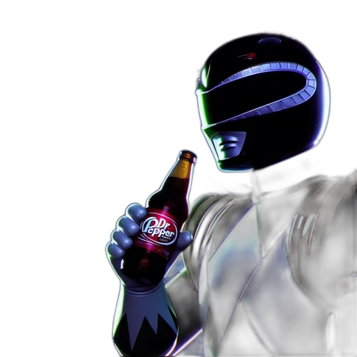 robot, bottle, 3d render, vaporwave transparent PNG cut-out