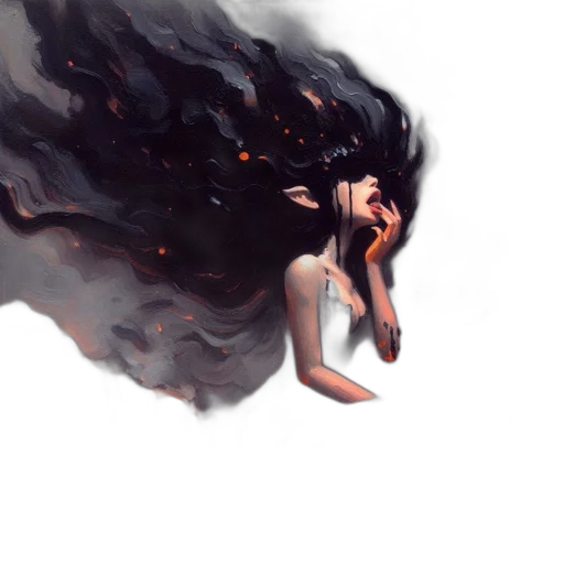 dragon, creature, mask, hair transparent PNG cut-out