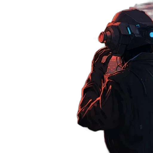 jacket, mask, weapon, robot transparent PNG cut-out