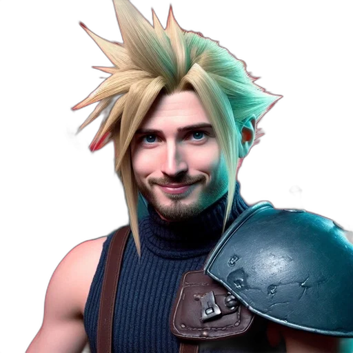 face, mask, hair, weapon transparent PNG cut-out