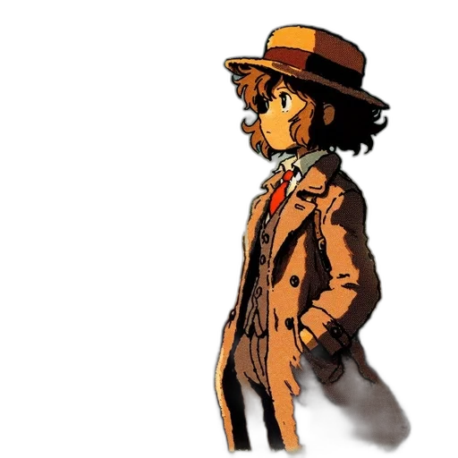 hat, jacket, staff, mask transparent PNG cut-out
