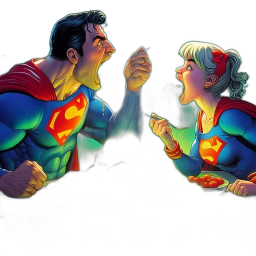 comic book art, concept art, underwater, two transparent PNG cut-out