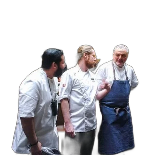 staff, food, jacket, hair transparent PNG cut-out