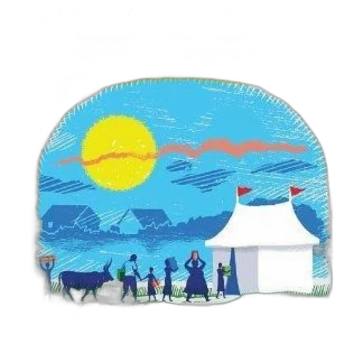 umbrella, hat, concept art, sunset transparent PNG cut-out