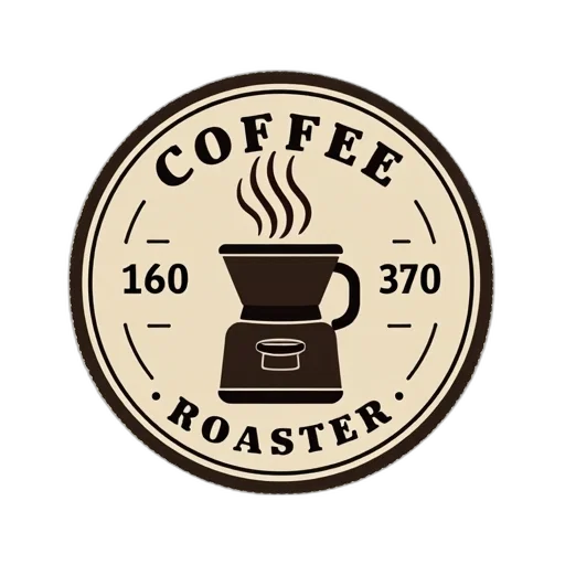 3d render, coffee, roaster, logo transparent PNG cut-out