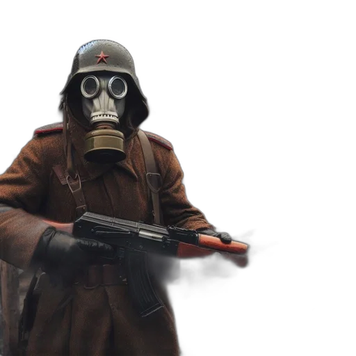 mask, weapon, staff, jacket transparent PNG cut-out