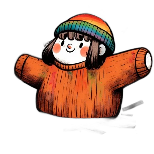 hat, jacket, robot, creature transparent PNG cut-out