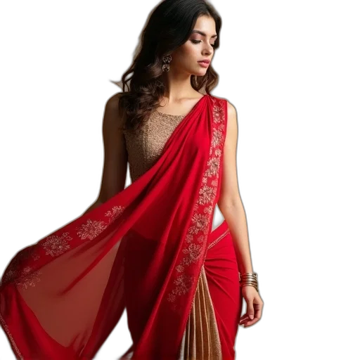 dress, red, elegant, beige transparent PNG cut-out