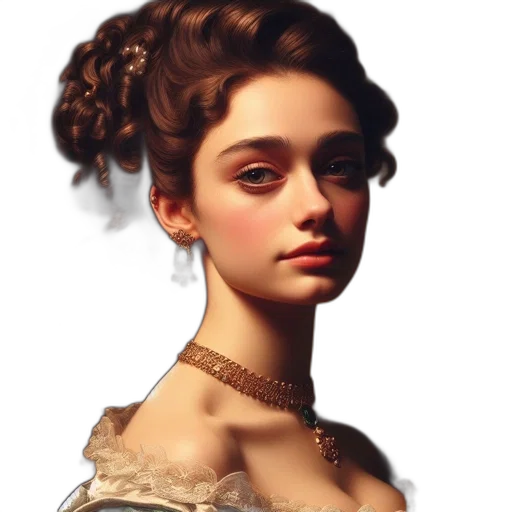 dress, crown, face, jewelry transparent PNG cut-out