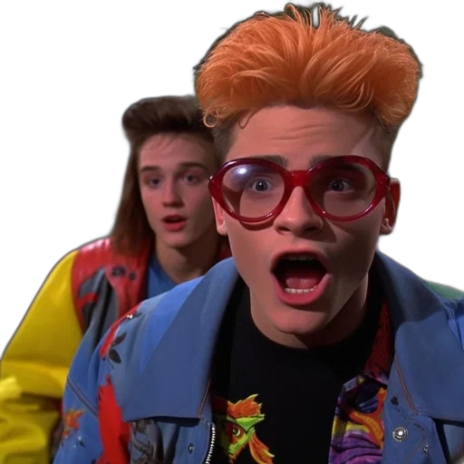 jacket, hair, face, vaporwave transparent PNG cut-out