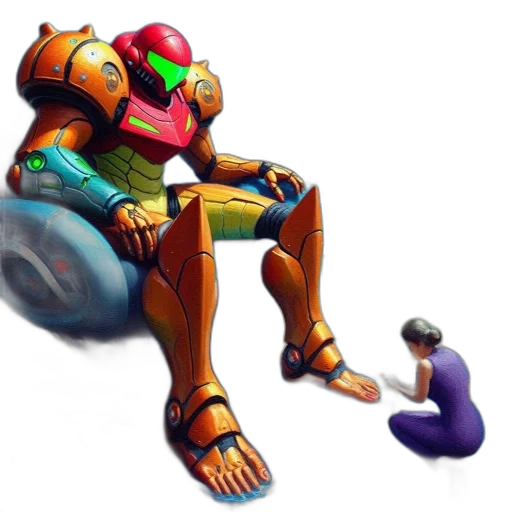 robot, weapon, concept art, 3d render transparent PNG cut-out