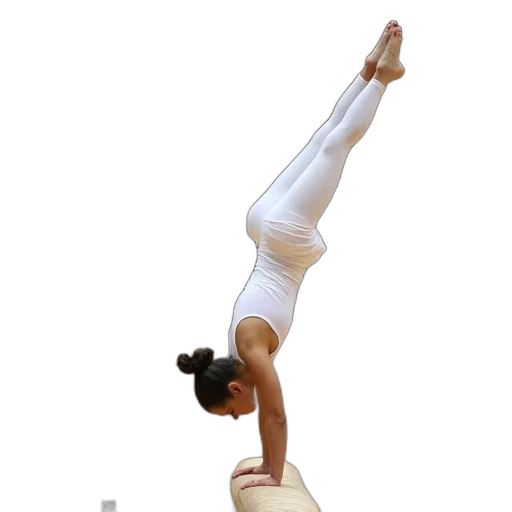 staff, photorealistic, gymnast, performing transparent PNG cut-out